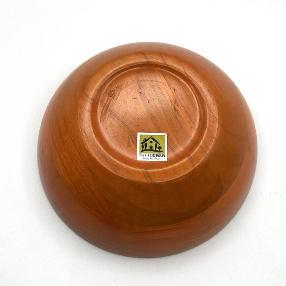 Vintage TuttoCasa Wooden Cereal Salad Bowl 7” Mid Century Taiwan MCM Retro - Picture 4 of 4